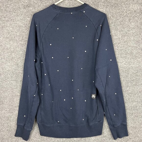 Nike SB Women's Polka Dot Sweatshirt Navy Blue SZ Large - Picture 3 of 9